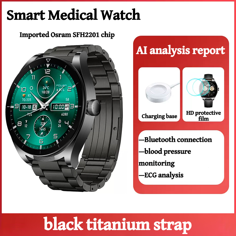 [Roche Blood Sugar Health Medical Watch] Conexão Bluetooth + monitoramento do sono + monitoramento da pressão arterial + análise de eletrocardiograma (sem função de medição de açúcar no sangue)