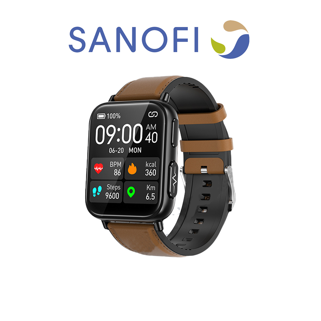 Relógio inteligente Sanofi [monitoramento do sono, monitoramento da frequência cardíaca, chamada de emergência, aplicativo diário APP, Bluetooth, 30 modos esportivos, impermeabilização vitalícia]