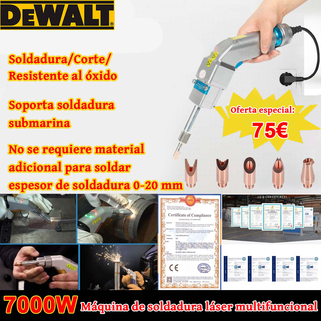 Antorcha láser multifuncional 7000W (oro/cobre/hierro/aluminio/acero inoxidable) espesor de soldadura 0-20 mm (combinación soldadura/corte-) 75 euros